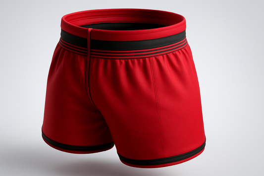 Red with black Boys Gymnastics Shorts