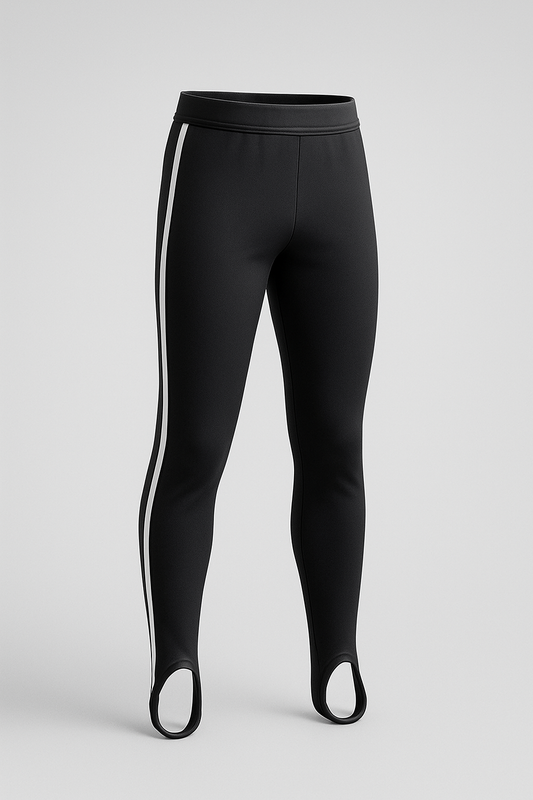 Black and White Boys Gymnastics Stirrup Pants